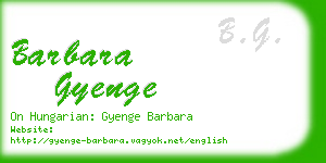 barbara gyenge business card